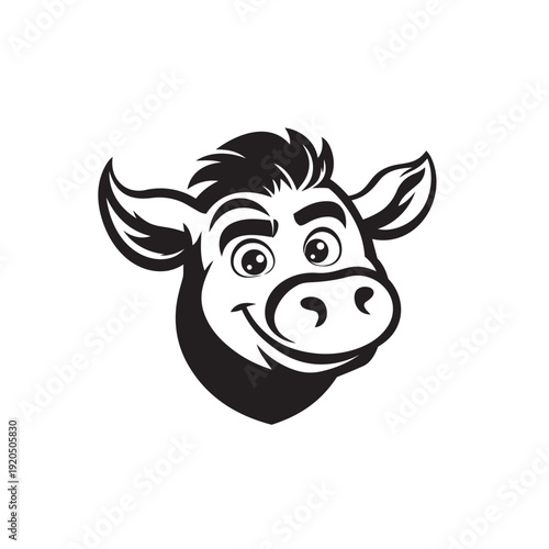 funny cow cartoon isolated