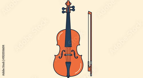 Illustration of Violin and Bow.