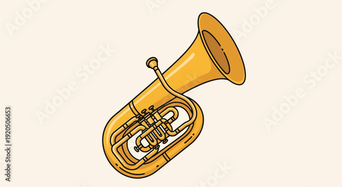 Illustration of a French horn instrument.