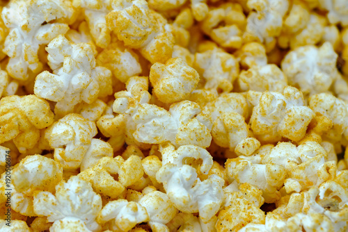 Heap of yellow seasoned popcorn