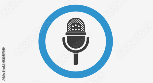 Microphone Icon in Blue Circle.