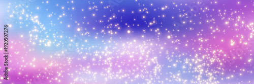 Pastel pink gradient backdrop with glittering stars, fluffy clouds, and dreamy bokeh effects perfect for princess-themed designs and fairy tale illustrations.