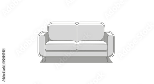 Modern Sofa Illustration with Clean Design.