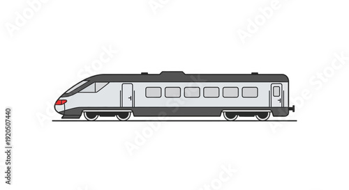 Modern Train with Sleek Design and Windows.