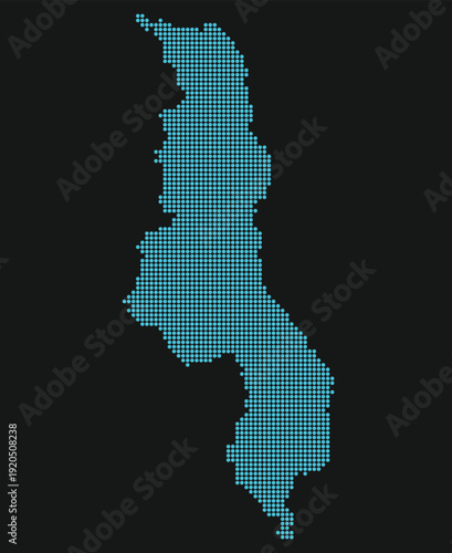 Malawi Light Blue Point Grid Map Black AI4I Strategy Ethical AI Research