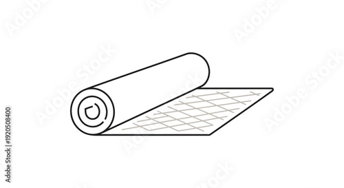 Rolled Up Carpet or Rug Illustration.