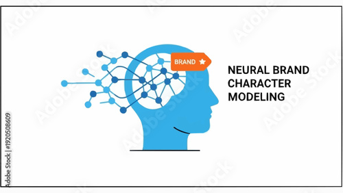 Human Head with Neural Network Diagram.
