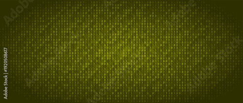 Vector streaming binary code yellow background. Data and technology, decryption and encryption, computer background numbers 1,0. Coding or Hacker concept. Vector illustration. eps 10
