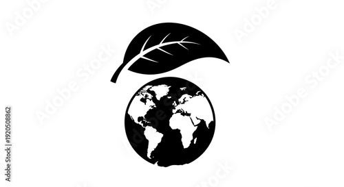 Globe and Leaf Eco Friendly Symbol.