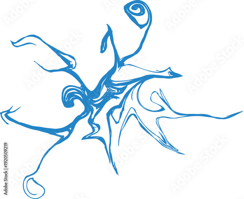 Elegant Fluid Blue Silk Waves Abstract Digital Art