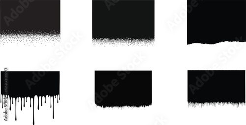 Collection of black brush stroke textures and effects