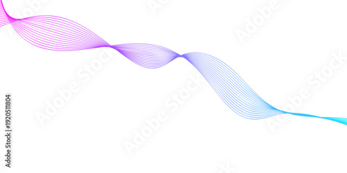 Elegant blue ribbon with smooth silk curves and flowing motion lines creates a wavy vector design isolated on a white background backdrop