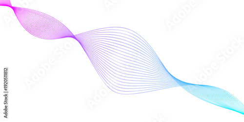 Abstract colorful 3d rendered DNA illustration featuring blue waves and digital motion lines in a flowing technology background design