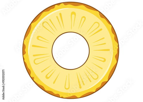 A digitally illustrated yellow donut with glaze and sprinkles on a white background.