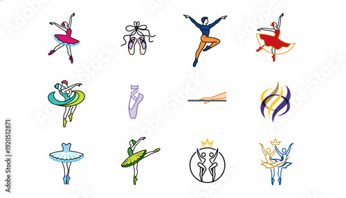 Ballet Dancer Icons Collection: Poses, Shoes, and Symbols
