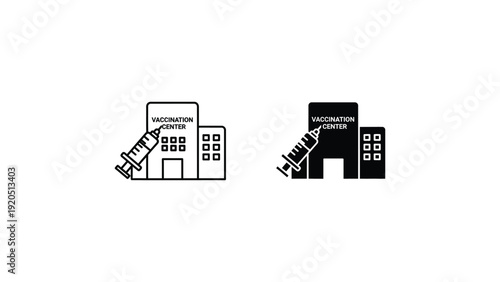 Simple office building icons in minimalist style with bold lines and contrasting colors for corporate branding