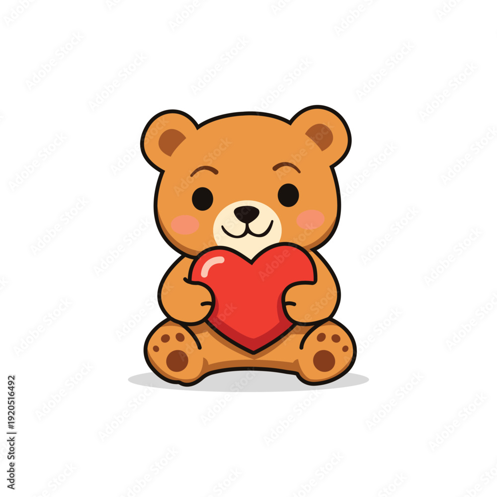 Obraz premium Cute Baby Bear Cartoon Character
