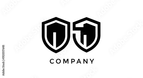 A 3D vector logo design featuring a shield protection shield symbol for a business company concept representing success and house health protection sign illustration