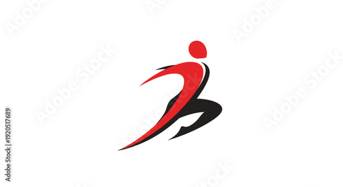 A vector illustration of a sport icon set featuring a black silhouette of an athlete runner and person jogging in a fitness marathon competition