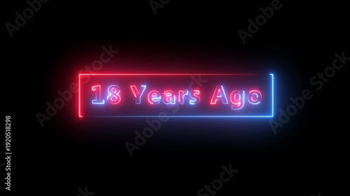 Neon 31 years ago text icon animation. Neon effects text animation on black background. Motion graphics of  idea. Warranty Stamp Imprint Seal Template. Round Rubber Stamp with , 4k .
