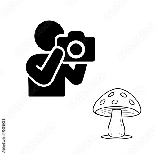 A minimalist icon of a person holding a camera with a checklist