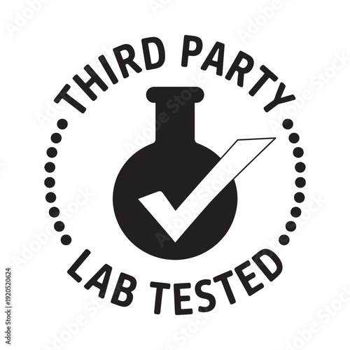 Third party lab tested emblem with a beaker and checkmark symbol
