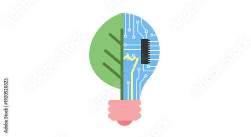 Light Bulb with Circuit Board Inside.