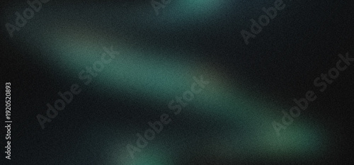 Fotografía Abstract dark background with soft teal light leaks and subtle grain texture, creating a mysterious and atmospheric visual effect
