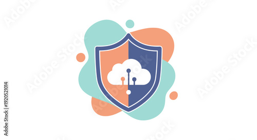 Shield Security Protection Cloud Computing Concept.