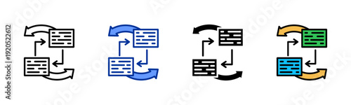 Context Switching icon set multiple style collection