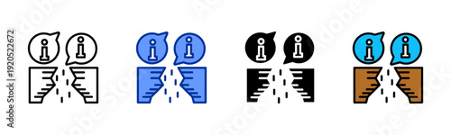 Information Gap icon set multiple style collection