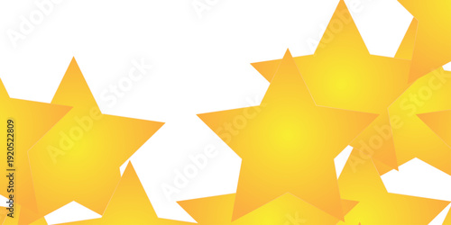 Vector yellow five stars isolated template. Row of five orange stars representing a perfect rating, commonly used in reviews, customer feedback. Yellow star Rating symbol vector.