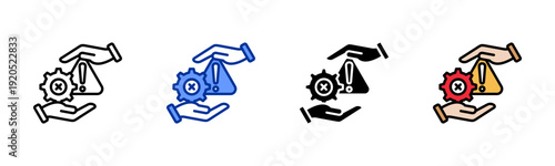 Error Prevention icon set multiple style collection