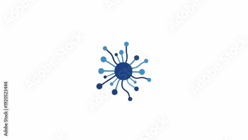 Blue virus bacteria cell structure.