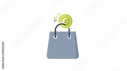 Gray purse with green lock.