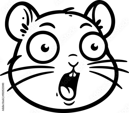 Illustration of a hamster with a wacky facial expression