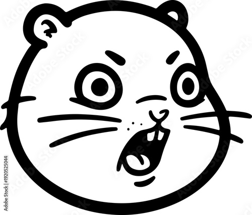 Illustration of a hamster with a wacky facial expression