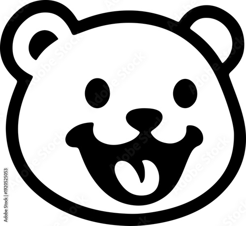 Illustration of a bear with a wacky facial expression