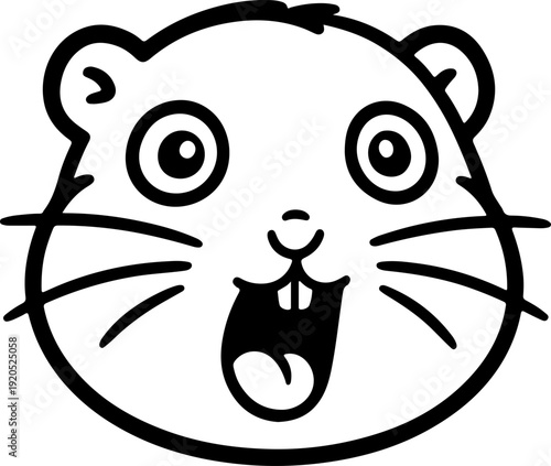 Illustration of a hamster with a wacky facial expression