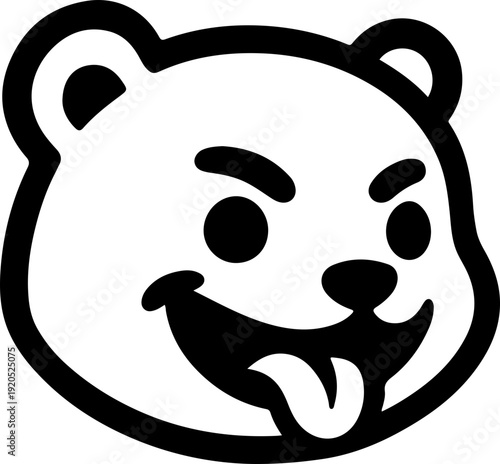 Illustration of a bear with a wacky facial expression