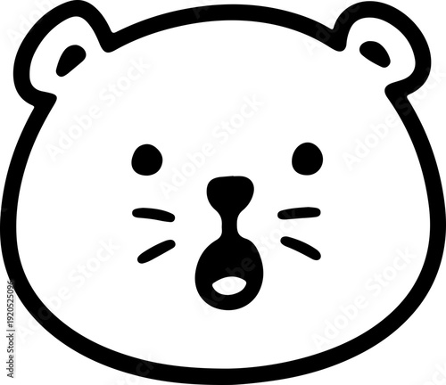 Illustration of a bear with a wacky facial expression