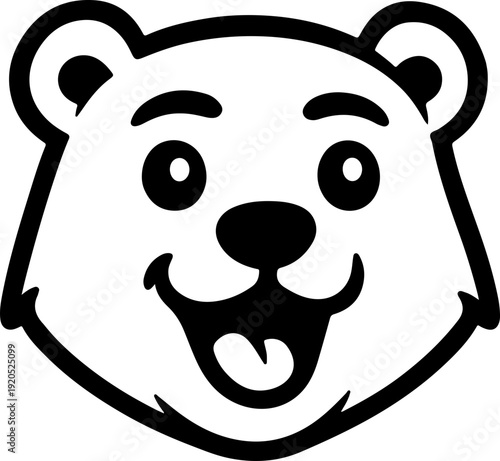 Illustration of a bear with a wacky facial expression