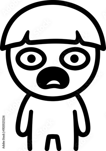 Illustration of an Asian kid with a wacky facial expression