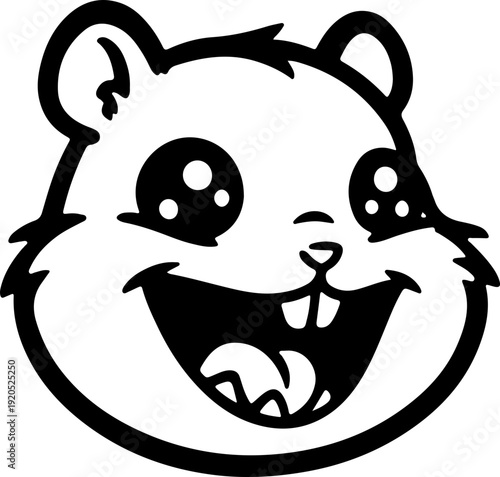 Illustration of a hamster with a wacky facial expression