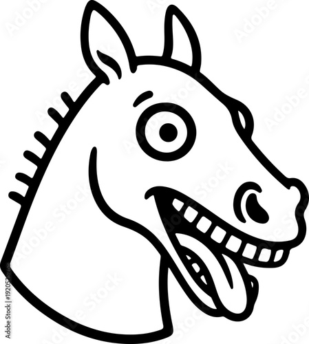 Illustration of a horse with a wacky facial expression