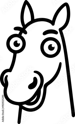 Illustration of a horse with a wacky facial expression