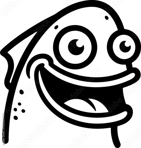 Illustration of a fish with a wacky facial expression
