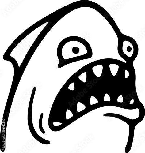 Illustration of a fish with a wacky facial expression