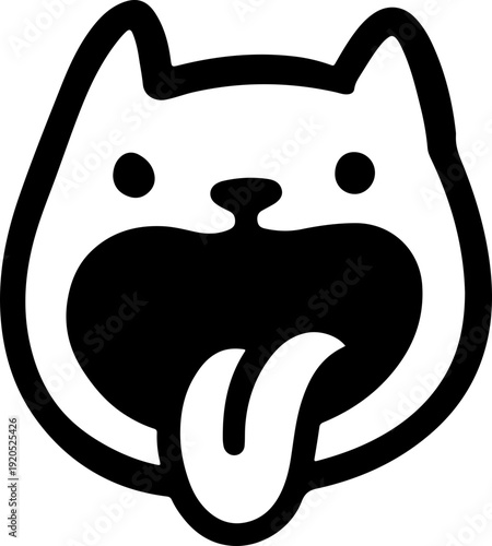 Illustration of a cat with a wacky facial expression