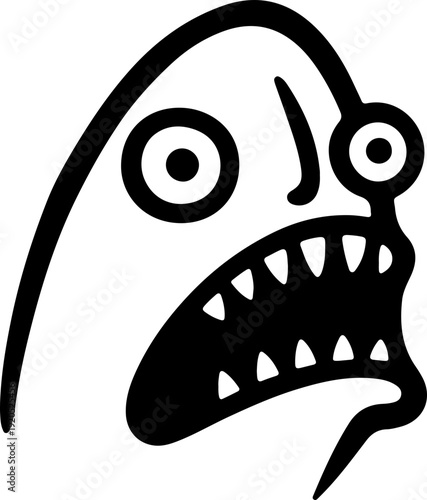 Illustration of a fish with a wacky facial expression